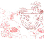 中国民族风茶叶手绘插画