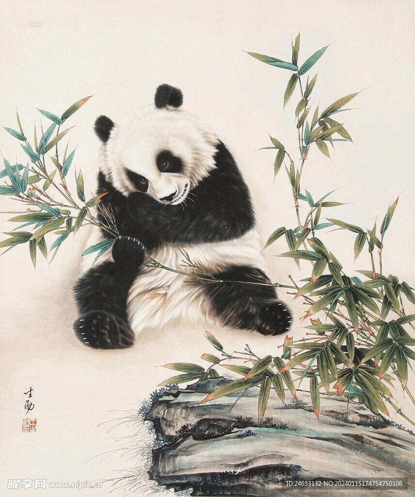 大熊貓國畫
