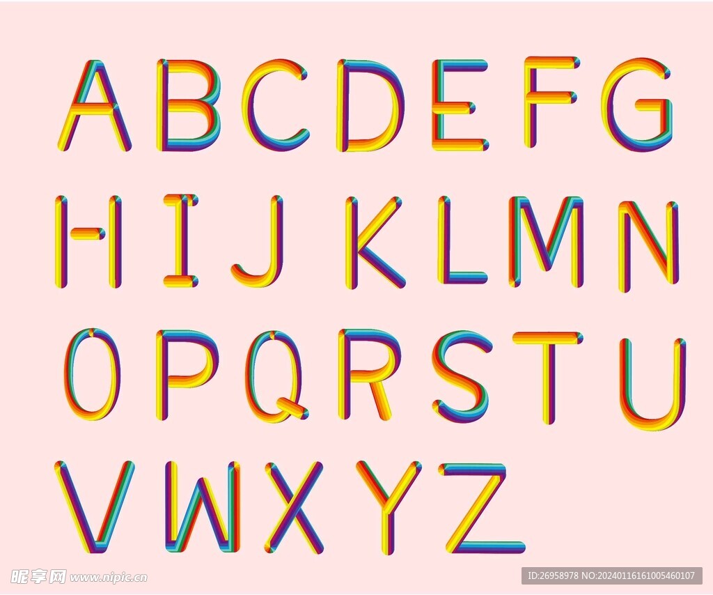 彩虹字母  