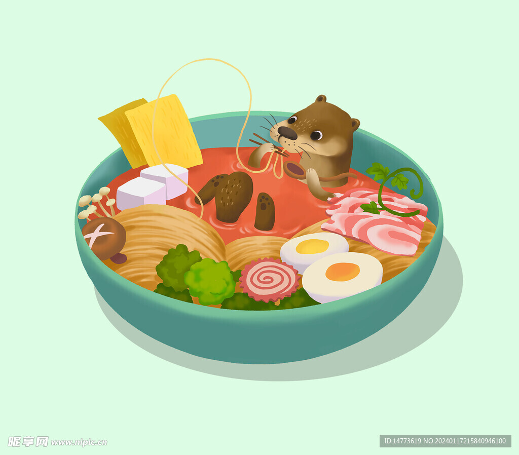 插畫美食關(guān)東煮