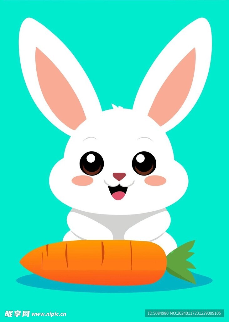 长耳朵兔子吃胡萝卜