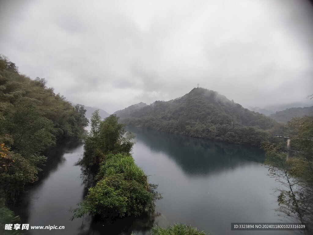 山水摄影 风景 森林湖泊驼峰山