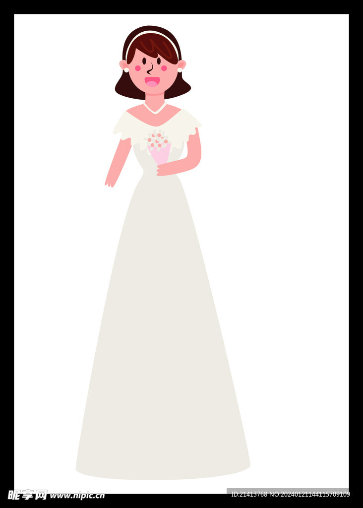 手繪婚紗女孩