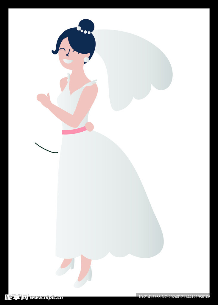手繪婚紗女孩