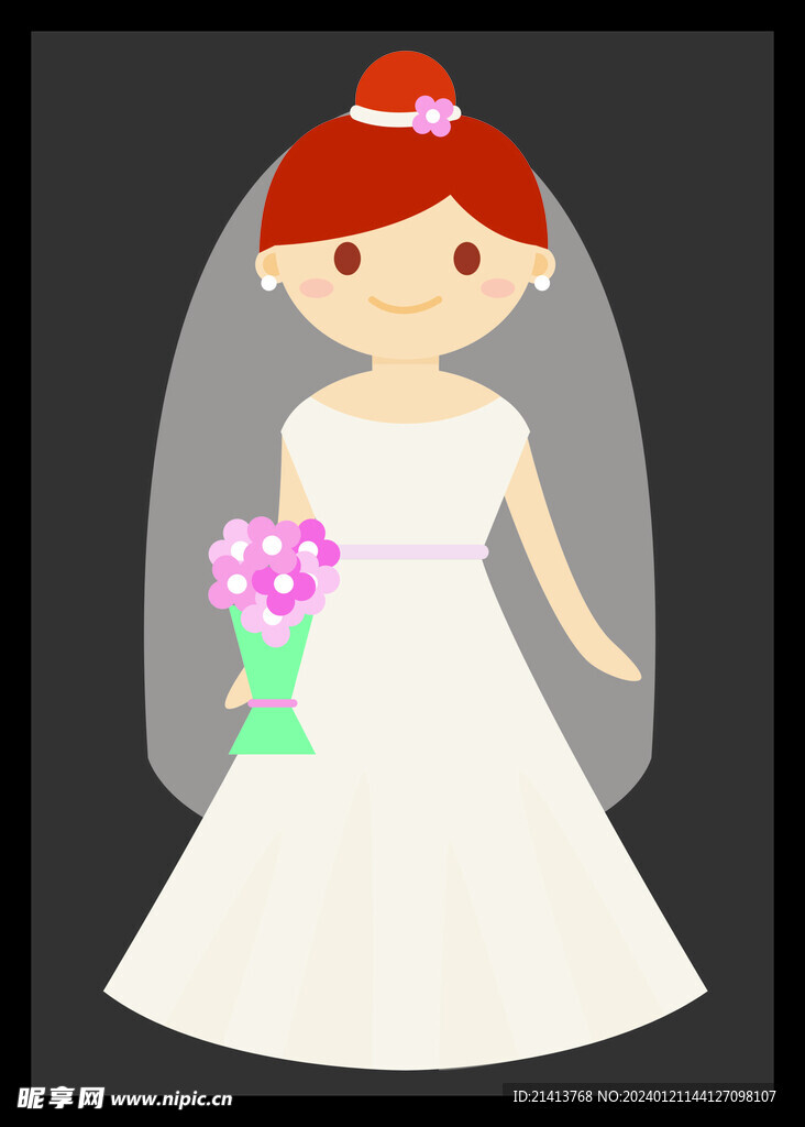 手繪婚紗女孩