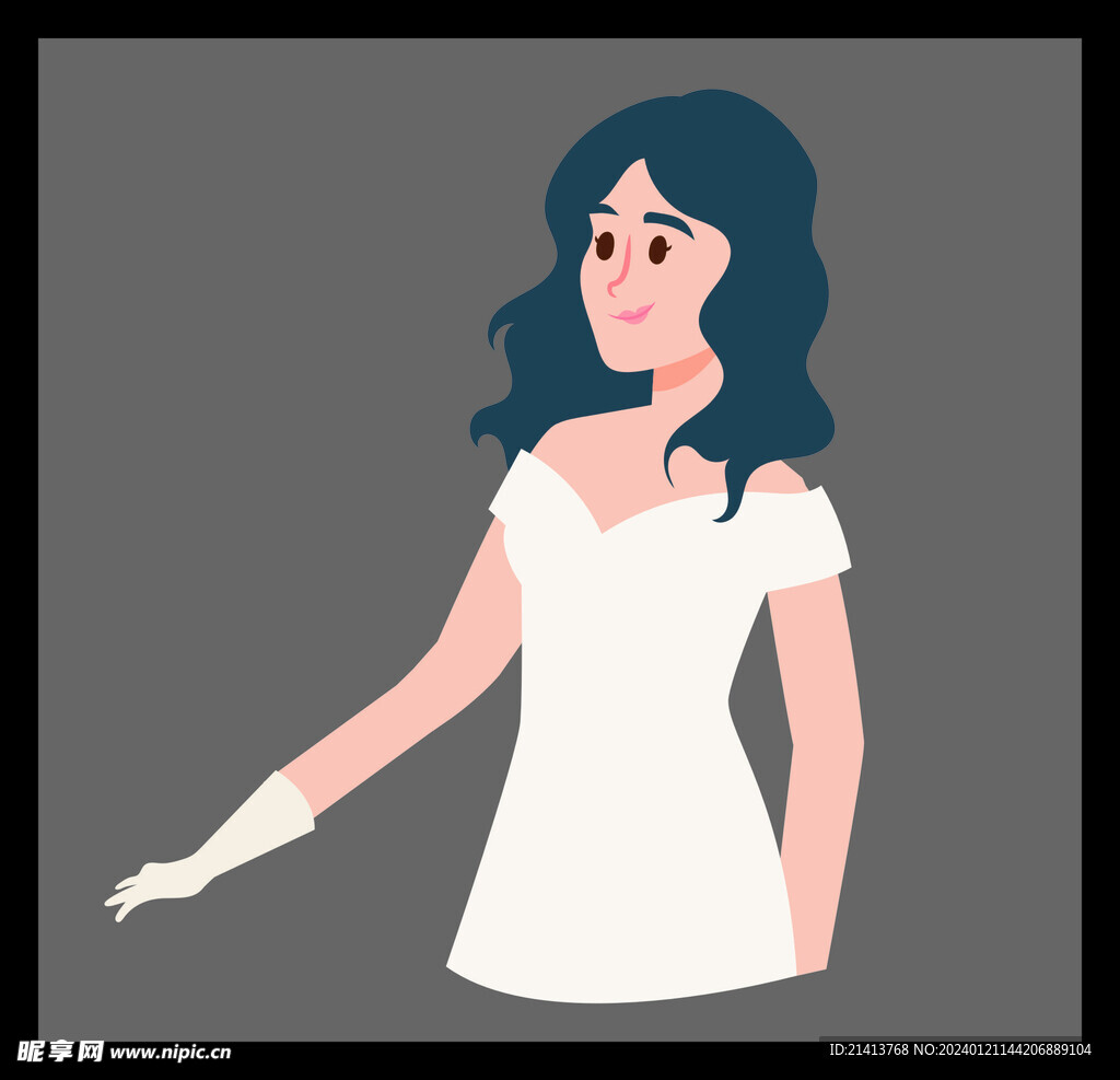 手繪婚紗女孩