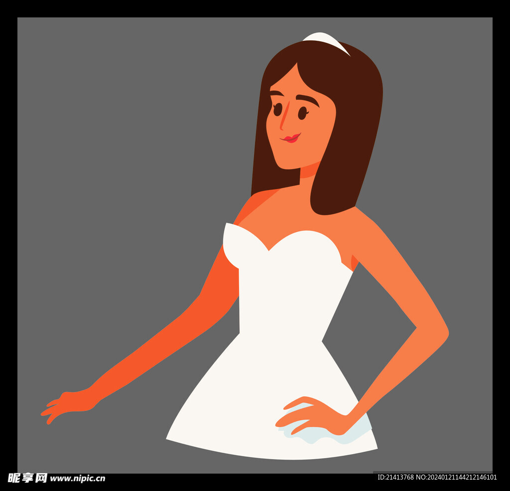 手繪婚紗女孩