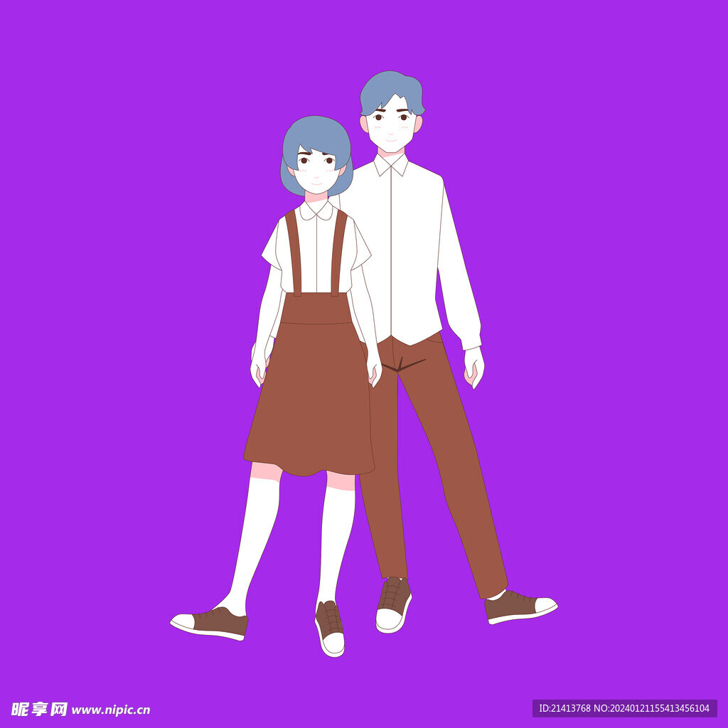 手繪情侶戀人