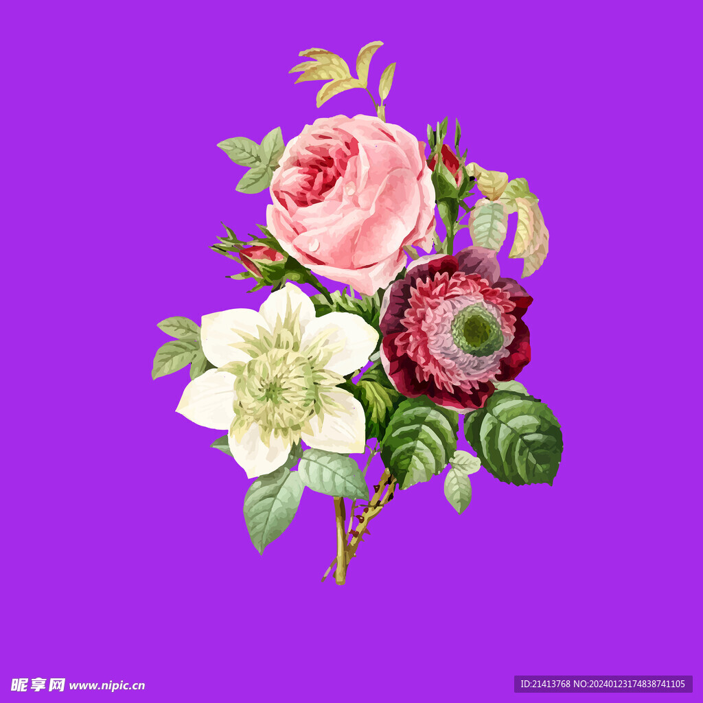 手繪花卉花朵