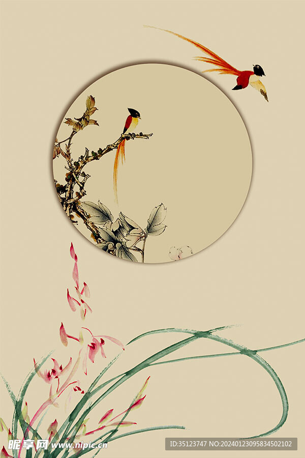 古典小鳥藝術(shù)畫