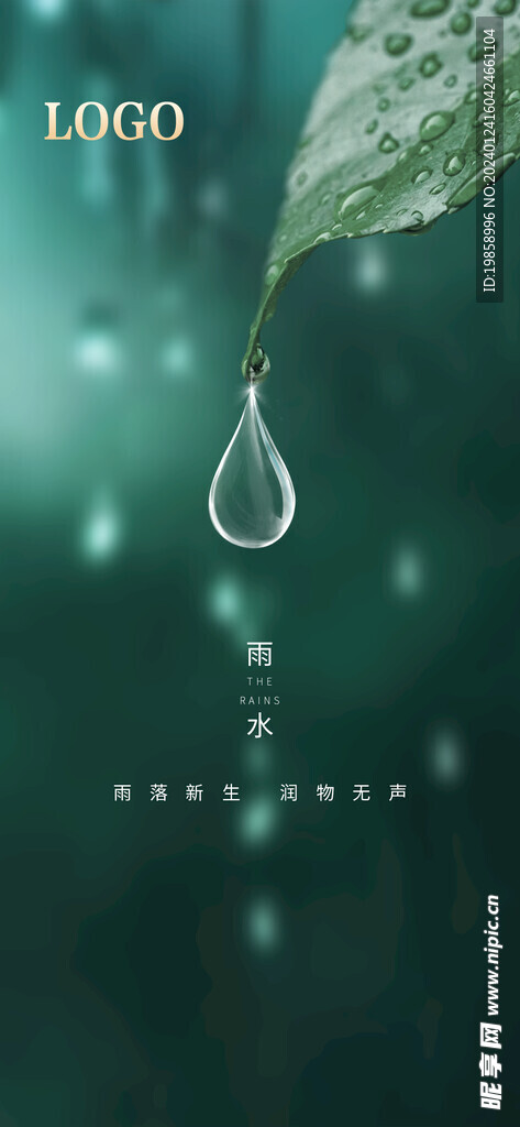 雨水节气海报