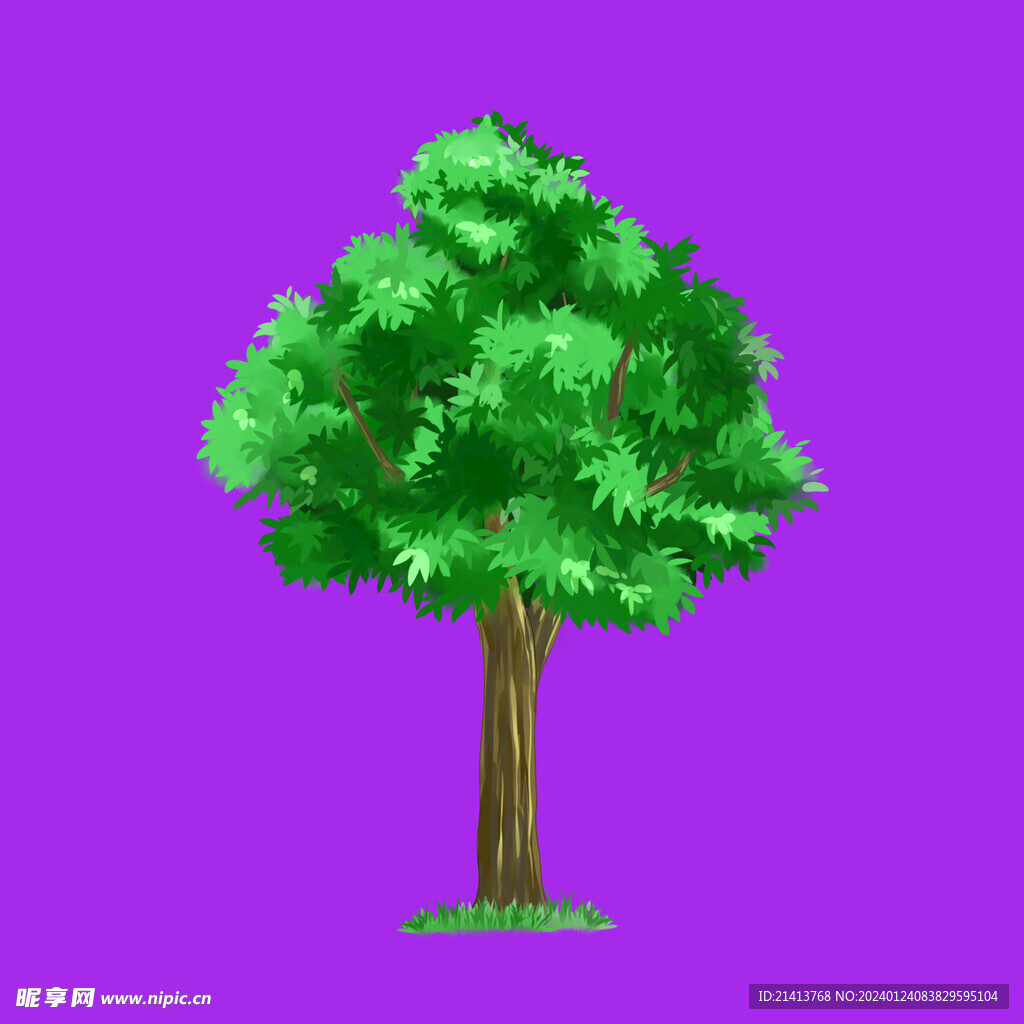 手繪樹木綠植 