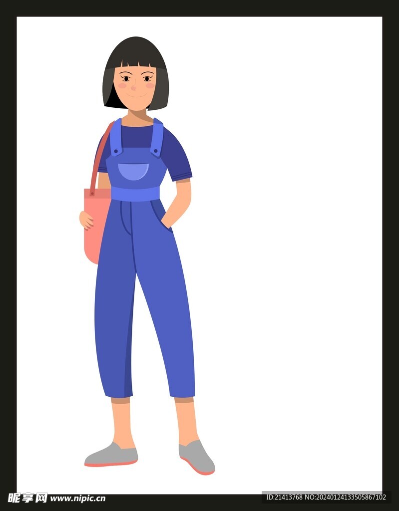手繪女孩女人