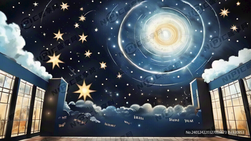 星空夢想校園文化墻  星星 