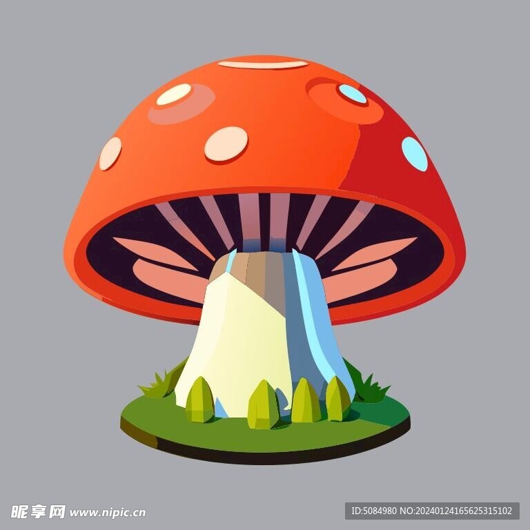 蘑菇3D剪贴画