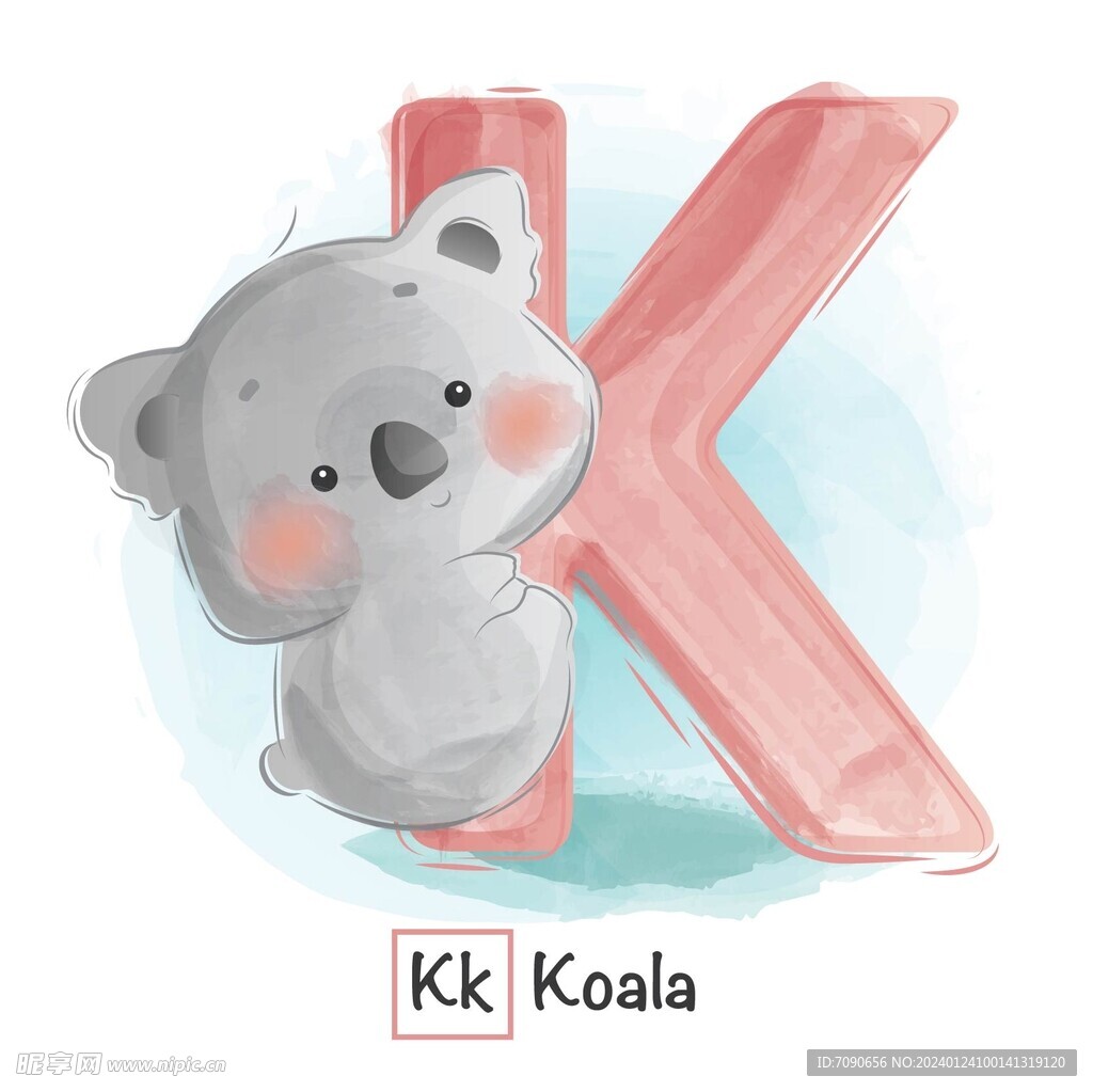卡通手繪字母K