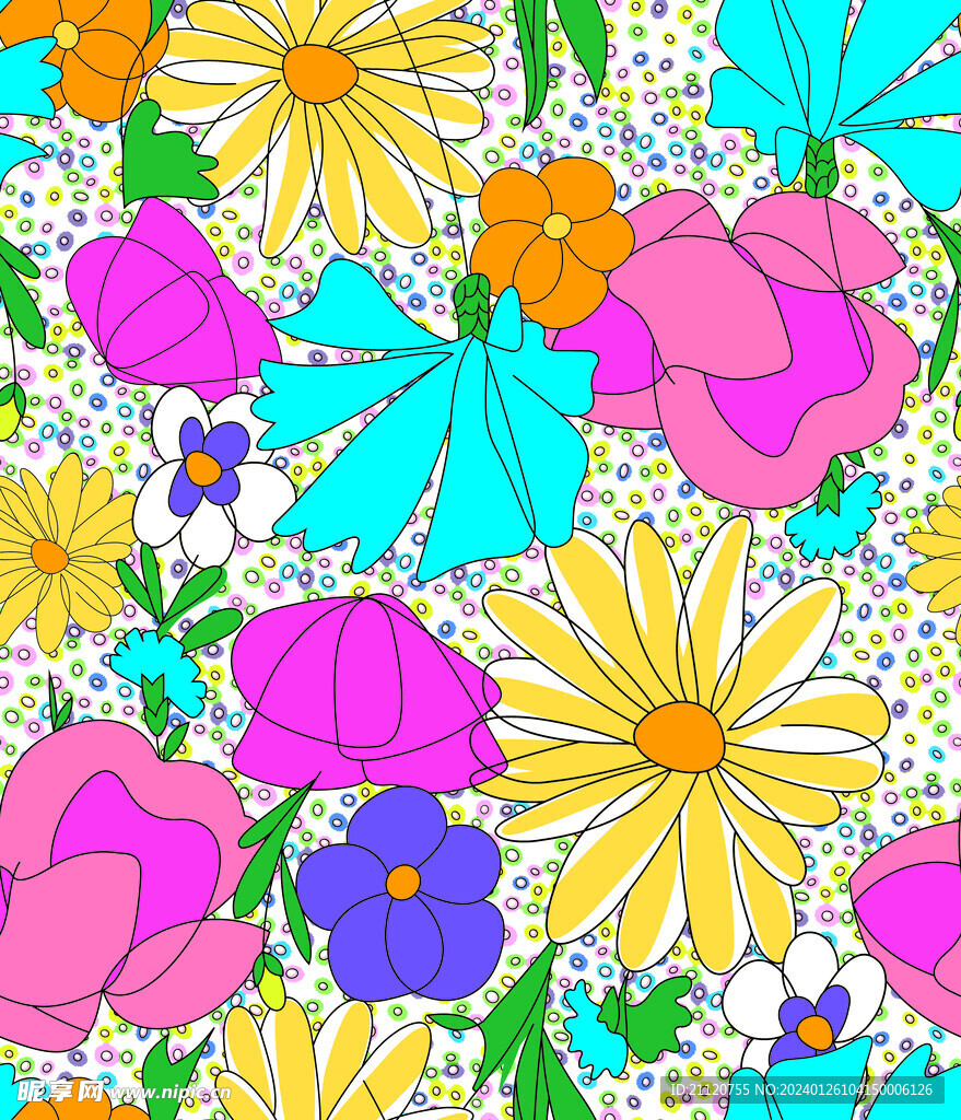 線稿花