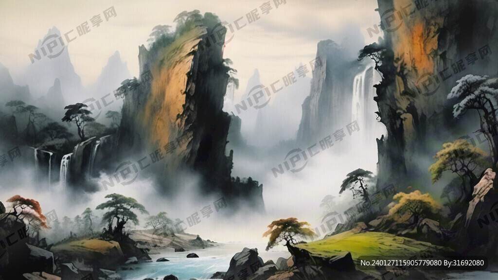 山谷 中國風(fēng) 中國畫 山水