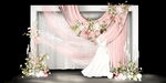 粉色布幔婚礼设计效果图