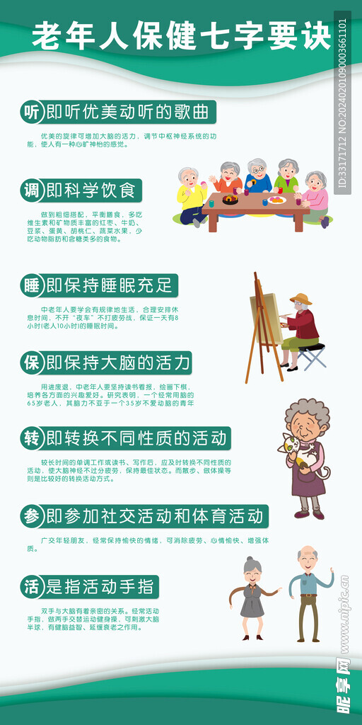 老年人保養(yǎng)七字訣