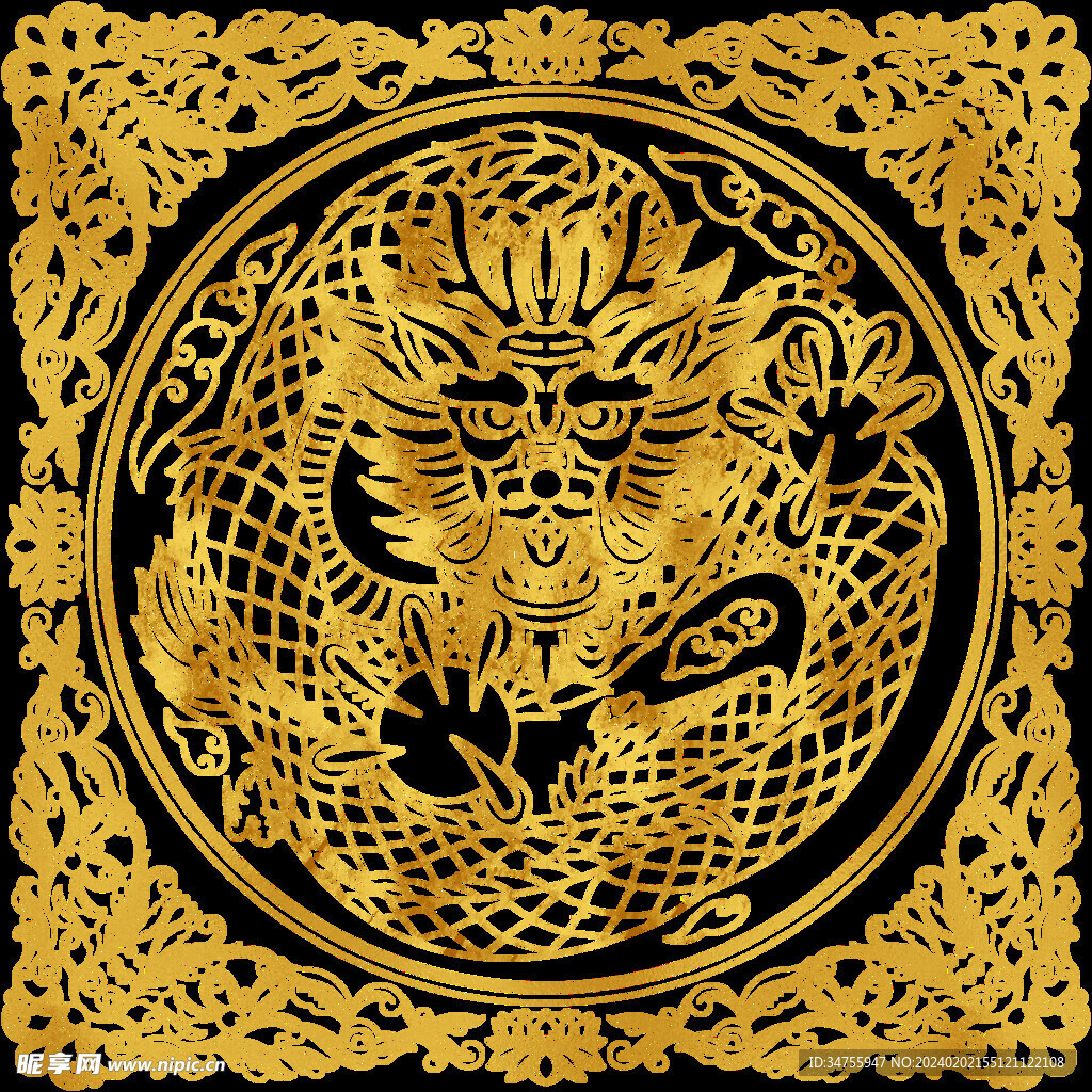 金色团龙传统花纹