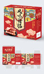 传统美食红色中国风腊肠食品包装