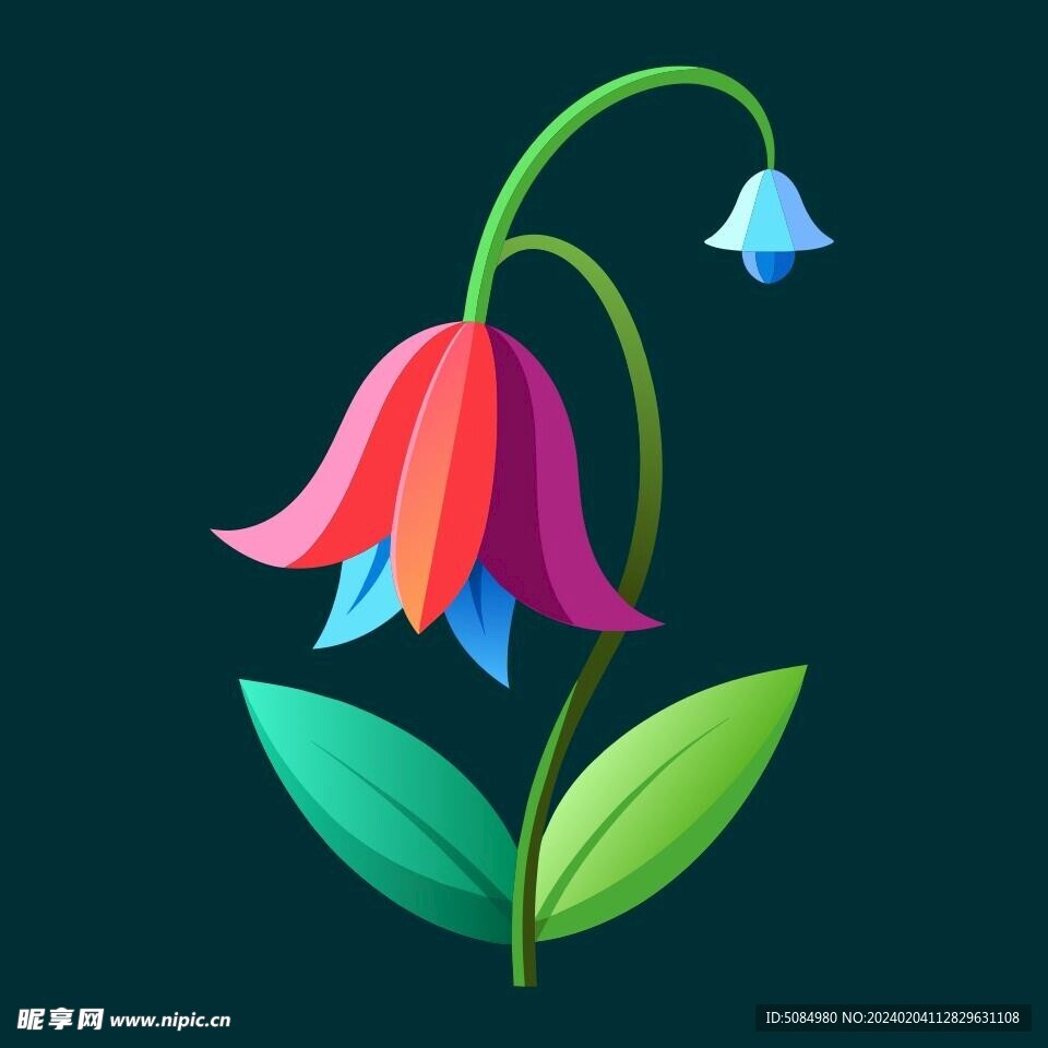 簡(jiǎn)潔的彩色節(jié)日素材風(fēng)鈴花