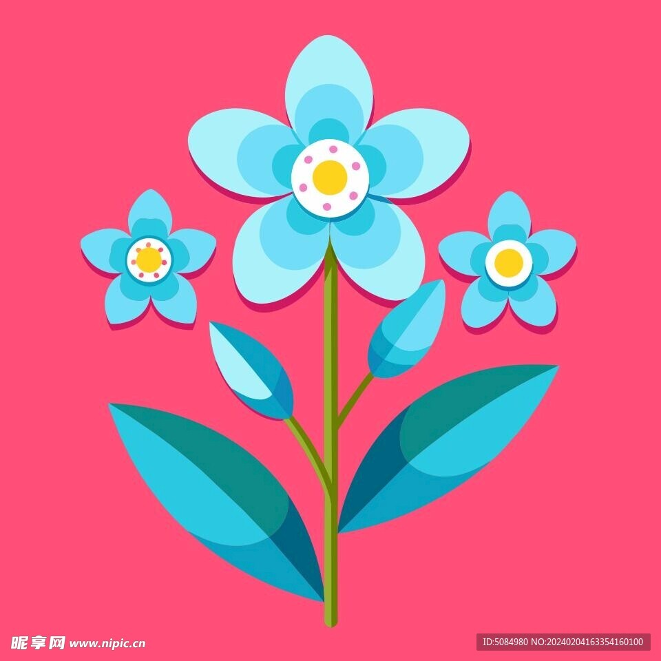 簡(jiǎn)潔的彩色節(jié)日素材勿忘我