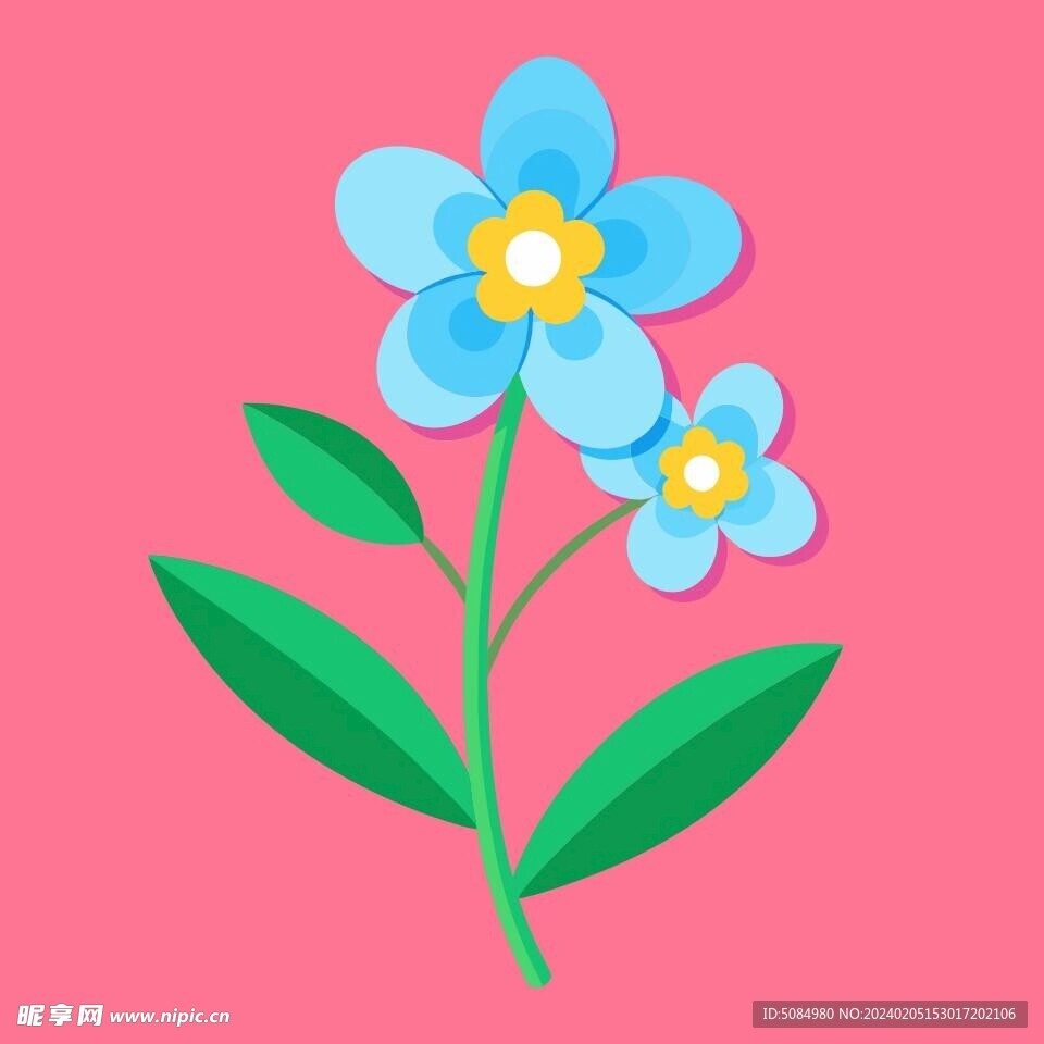 簡潔的彩色節(jié)日素材勿忘我