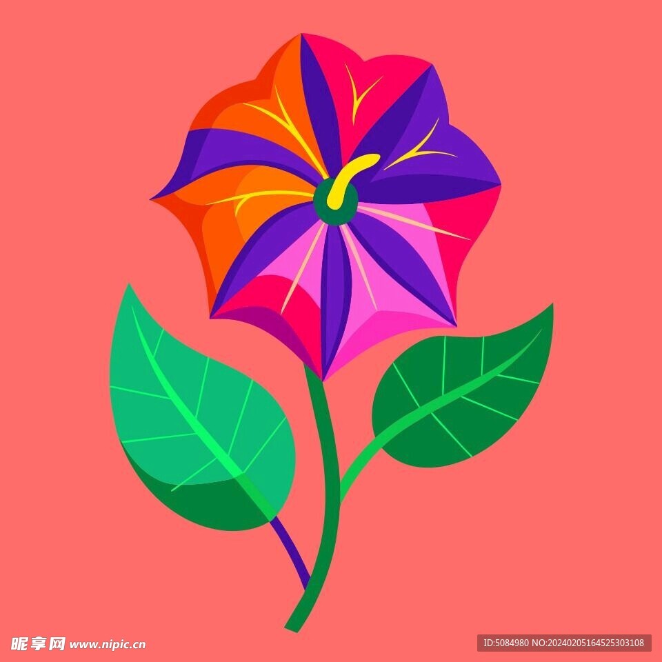 簡潔的彩色節日素材牽牛花