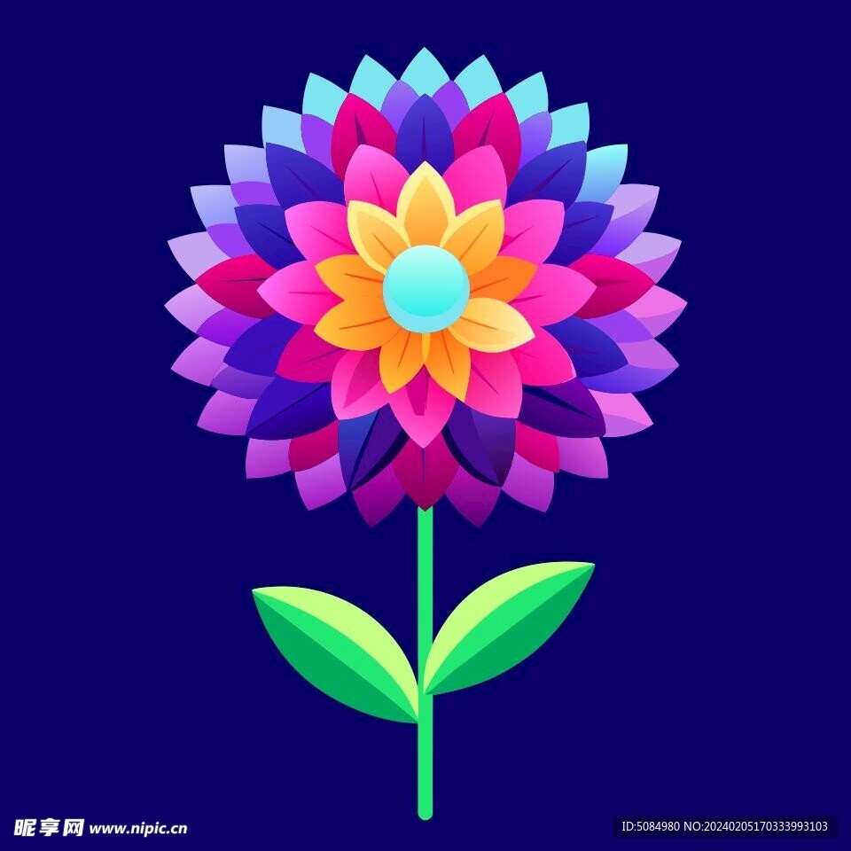 简洁的彩色节日素材菊花
