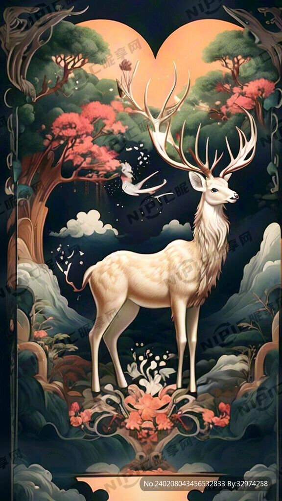 神鹿 祥云 國(guó)潮