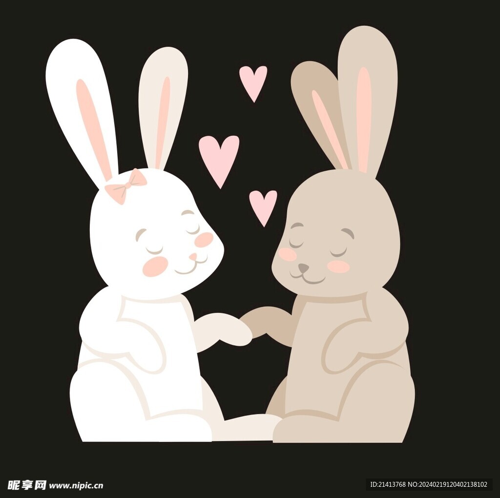 手繪卡通小兔