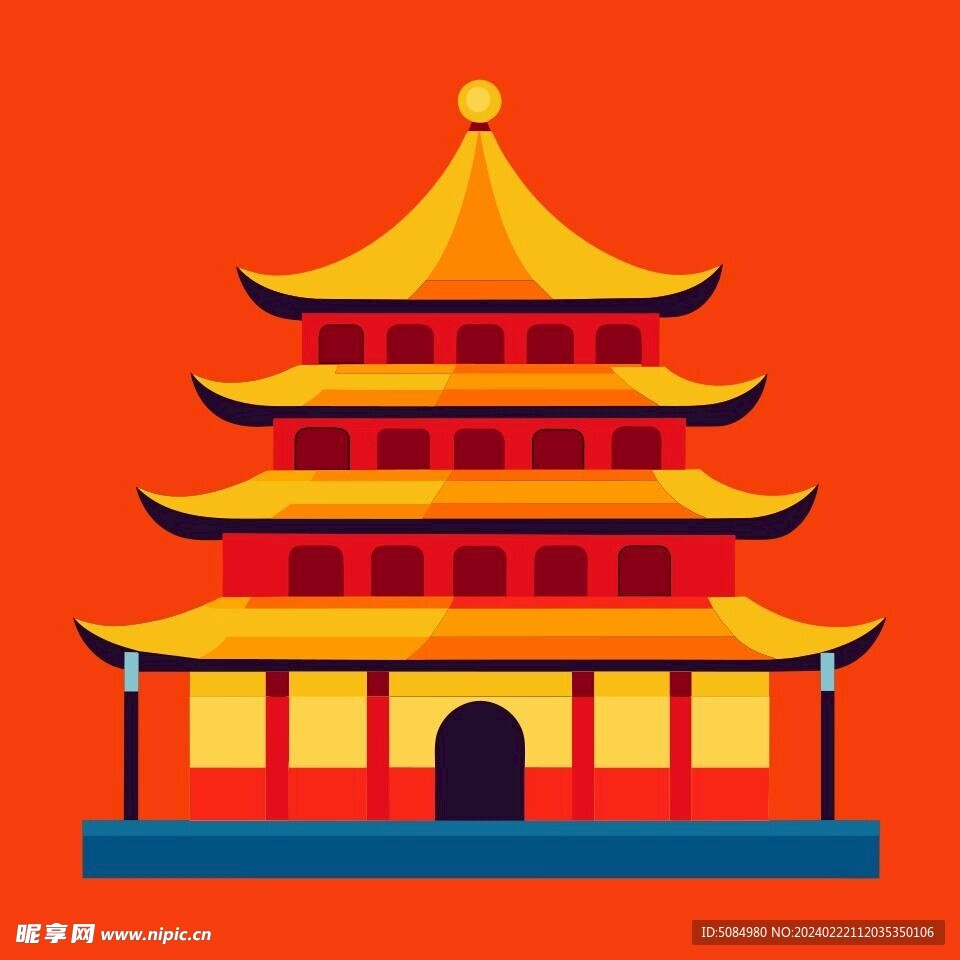 中国风古建筑插图