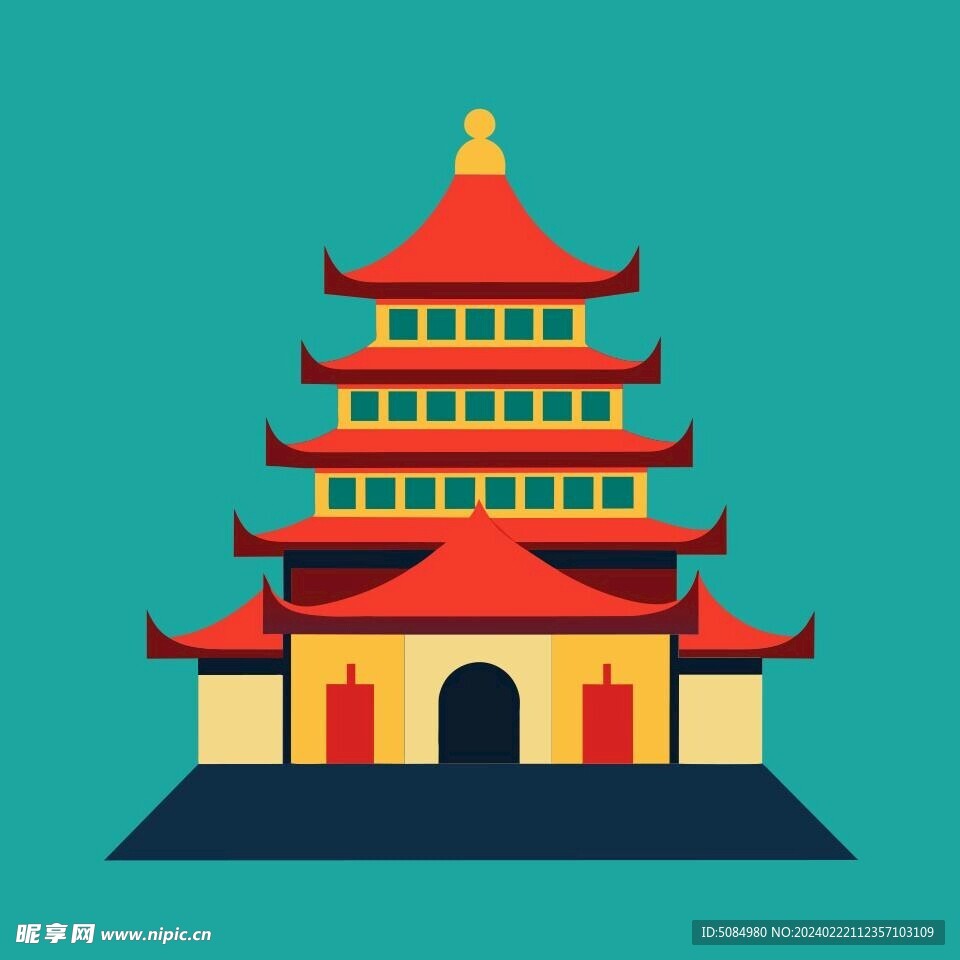 中国风古建筑插图