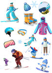 滑雪装备冬季运动会素材大合集