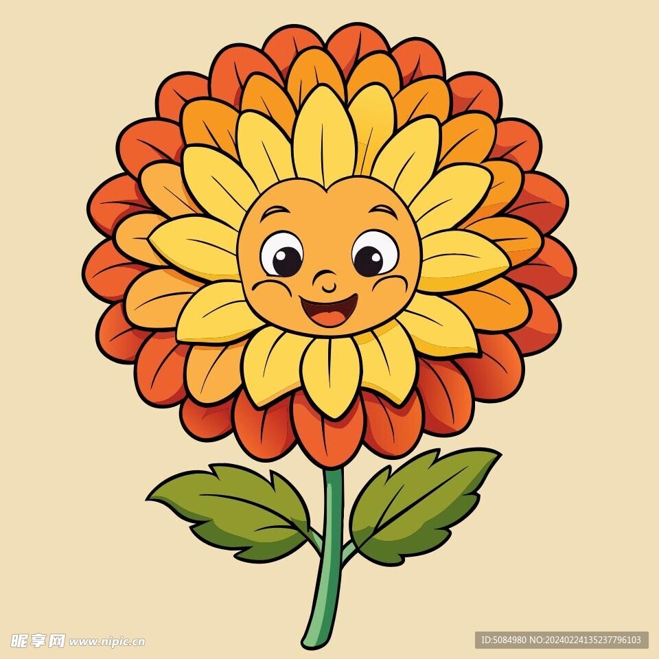 卡通風(fēng)格菊花