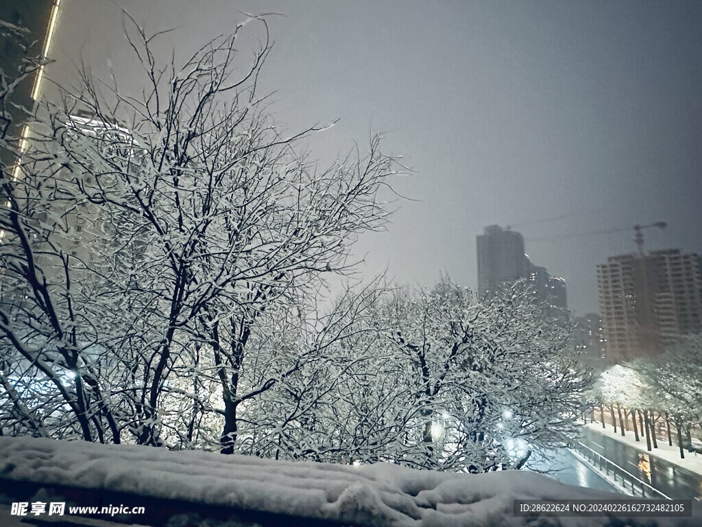 西安雪景图