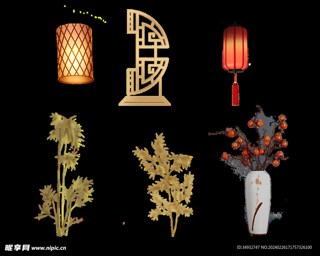 新中式复古花艺灯笼婚礼道具