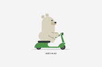骑车的小熊插画