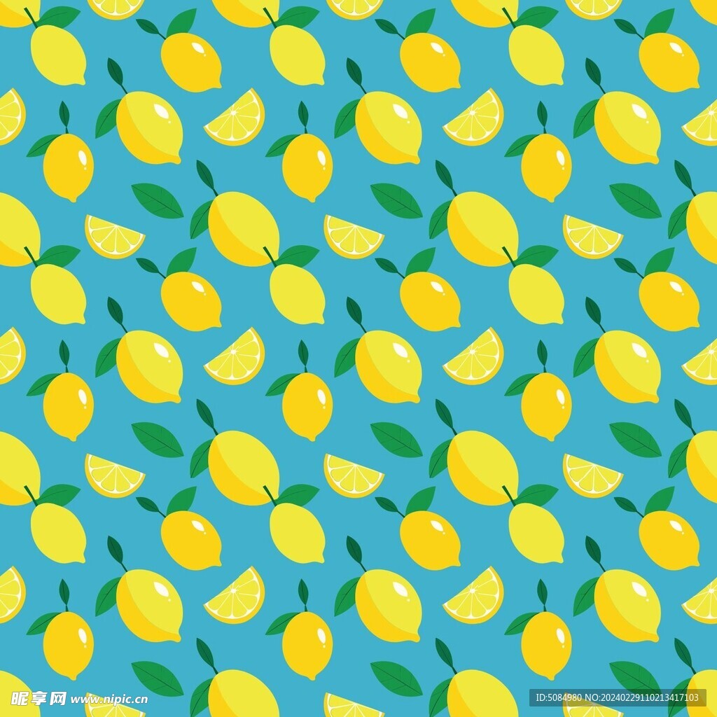 无缝拼接的柠檬背景