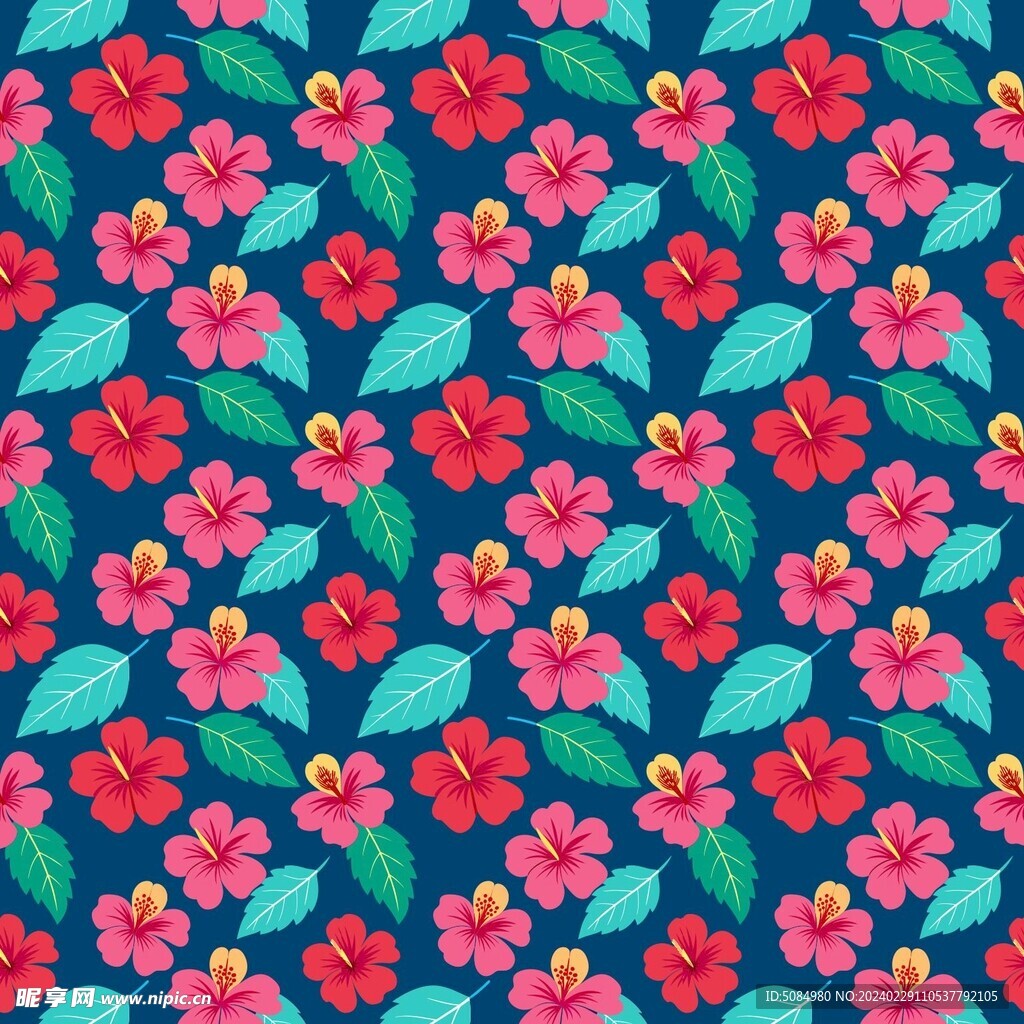 無縫拼接的芙蓉花背景背景