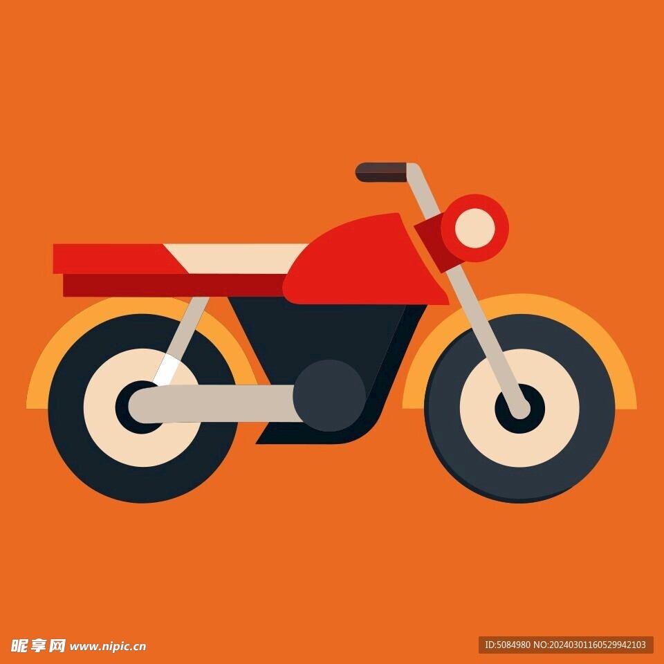 摩托车平面插图