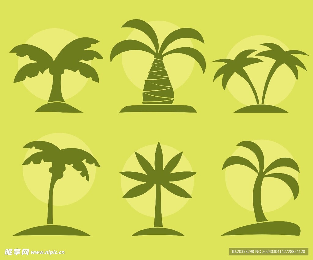 棕榈树剪影矢量
