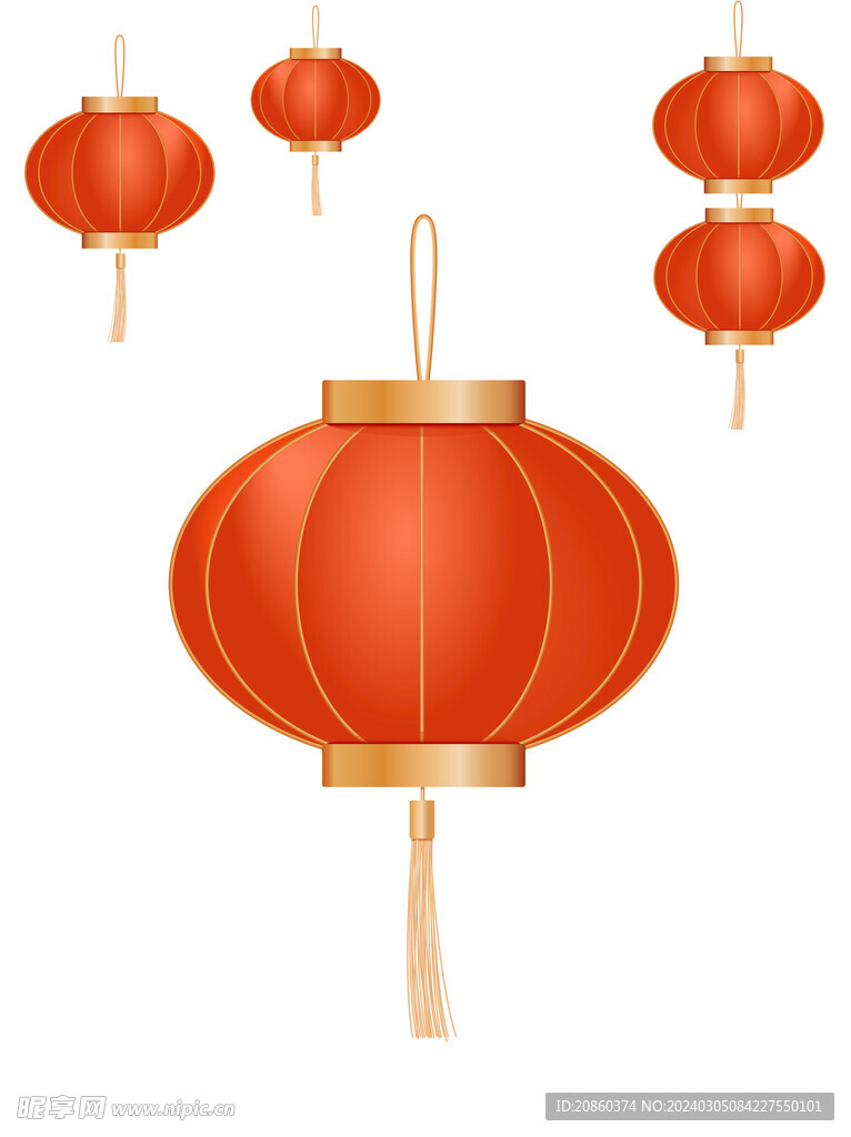 中国风灯笼红色喜庆圆形灯笼
