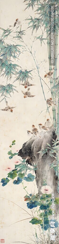 花鳥國(guó)畫裝飾