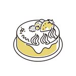 蛋糕线描插画图片