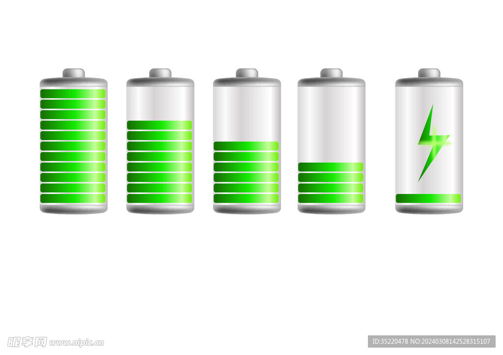 矢量绿色环保电池