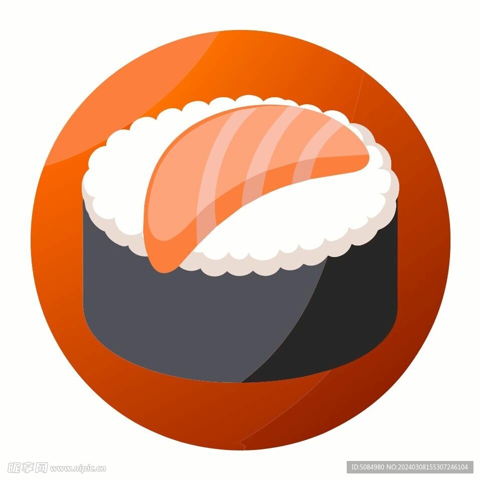 图标风格的寿司