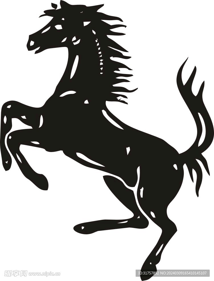 駿馬毛筆畫